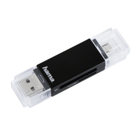 Hama Hama "Basic" USB 2.0 OTG Cardreader, SD / microSD, black [181056]