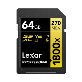 Lexar Professional SDXC 64 GB 1800x UHS-II V60 (270 MB/s)