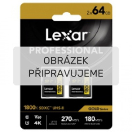 Lexar Professional Gold SDXC 64 GB (2 kusy, 1800x, 270 MB/s, V60) [LSD1800064G-B2NNU]